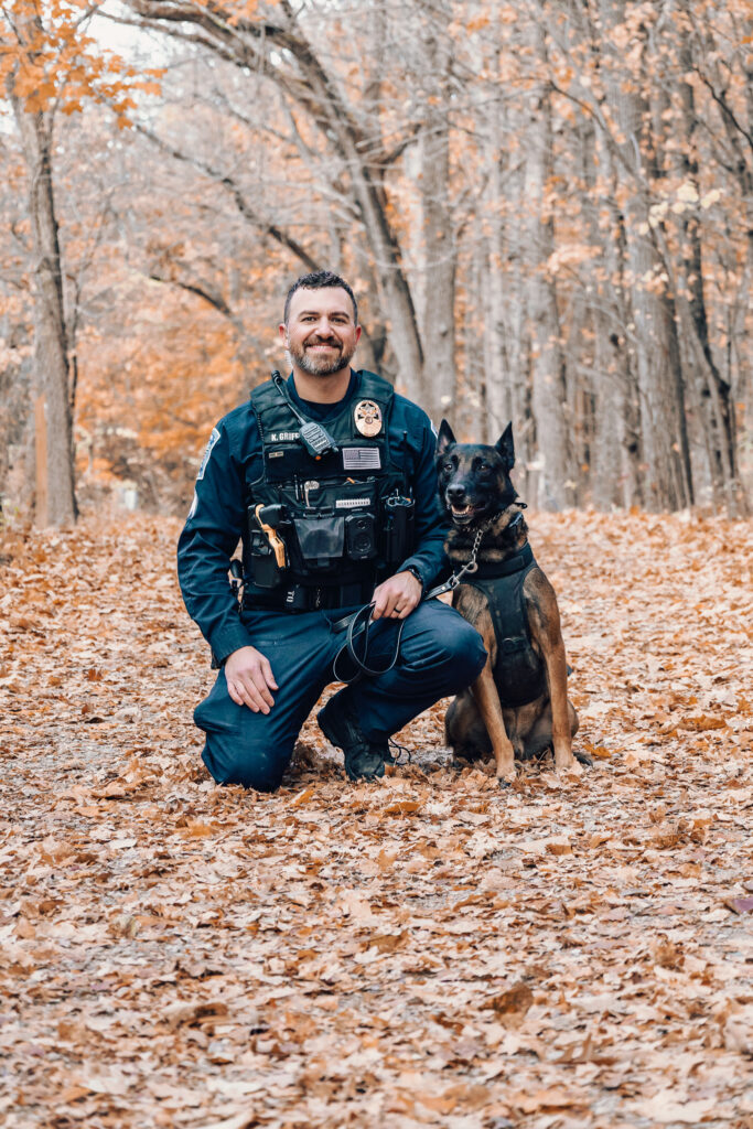 Sgt. Kyle Griffith and his K9 partner Tiesto